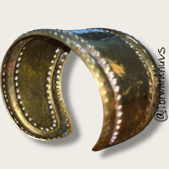 Pier 1 Brass Cuff Bracelet – Made in India, Adjustable Fit, Visible Wear - Picture 6 of 8